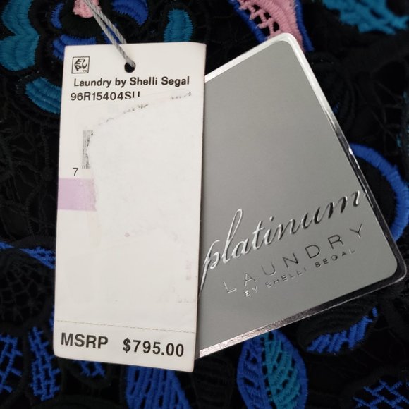 Platinum Laundry by Shelli Segal One Shoulder Asymmetrical Lace Dress - Picture 3 of 3